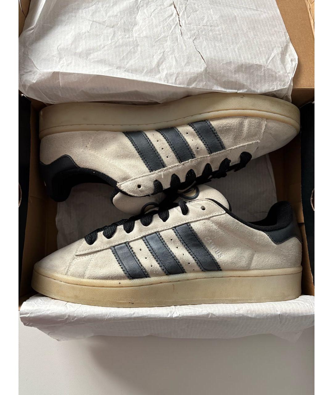 ADIDAS Бежевые замшевые низкие кроссовки / кеды, фото 2