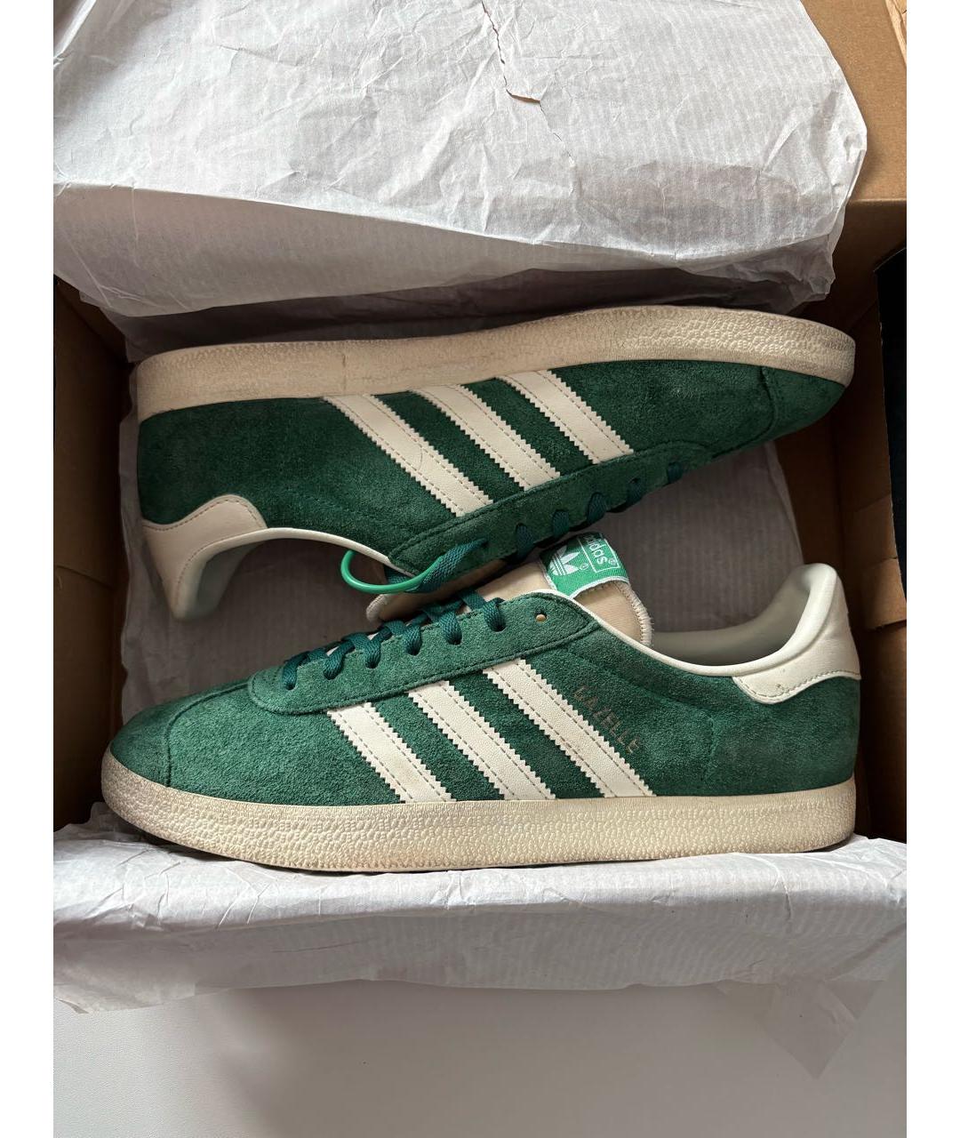 ADIDAS Зеленые замшевые низкие кроссовки / кеды, фото 2