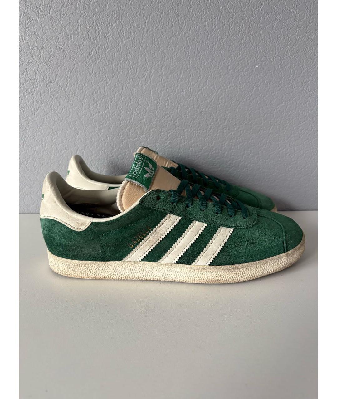 ADIDAS Зеленые замшевые низкие кроссовки / кеды, фото 3