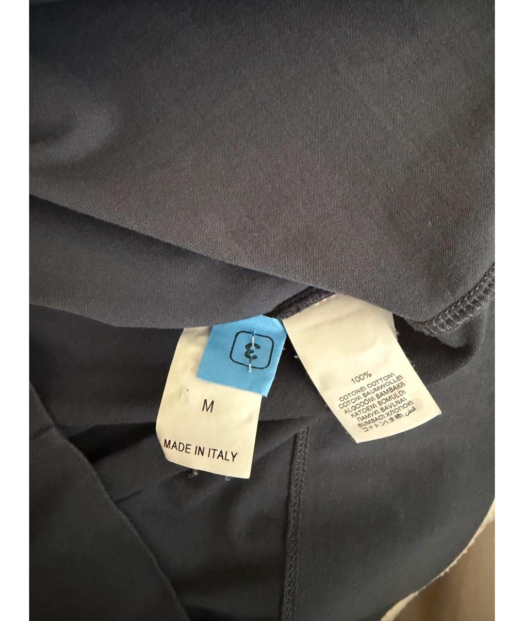 BRUNELLO CUCINELLI Темно-синяя хлопковая майка, фото 4
