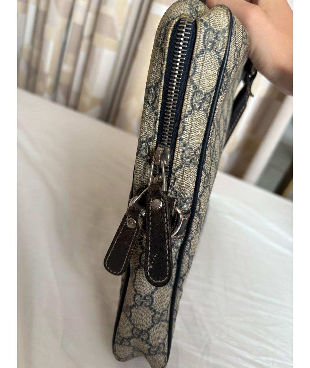 GUCCI Бежевая канва папка для документов, фото 4