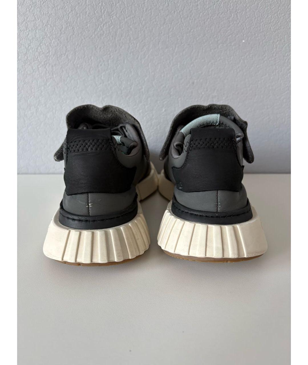 ADIDAS Антрацитовые кожаные низкие кроссовки / кеды, фото 6