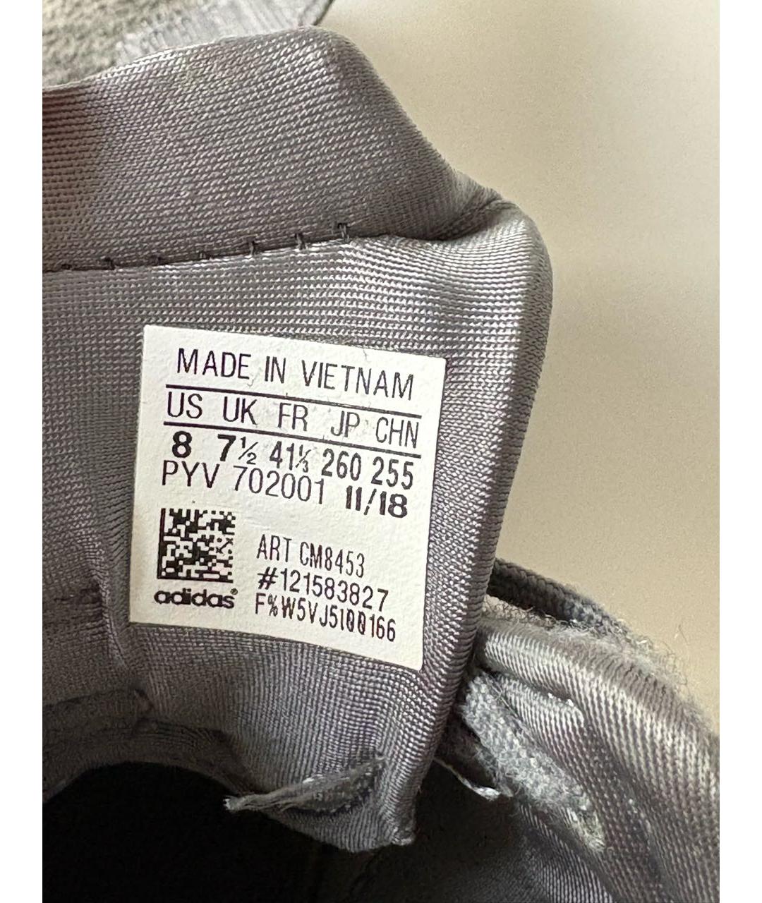 ADIDAS Антрацитовые кожаные низкие кроссовки / кеды, фото 7