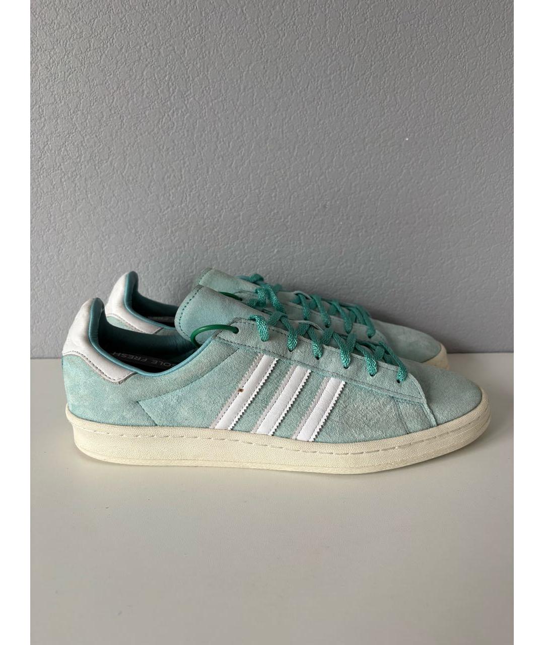 ADIDAS Бирюзовые замшевые низкие кроссовки / кеды, фото 3