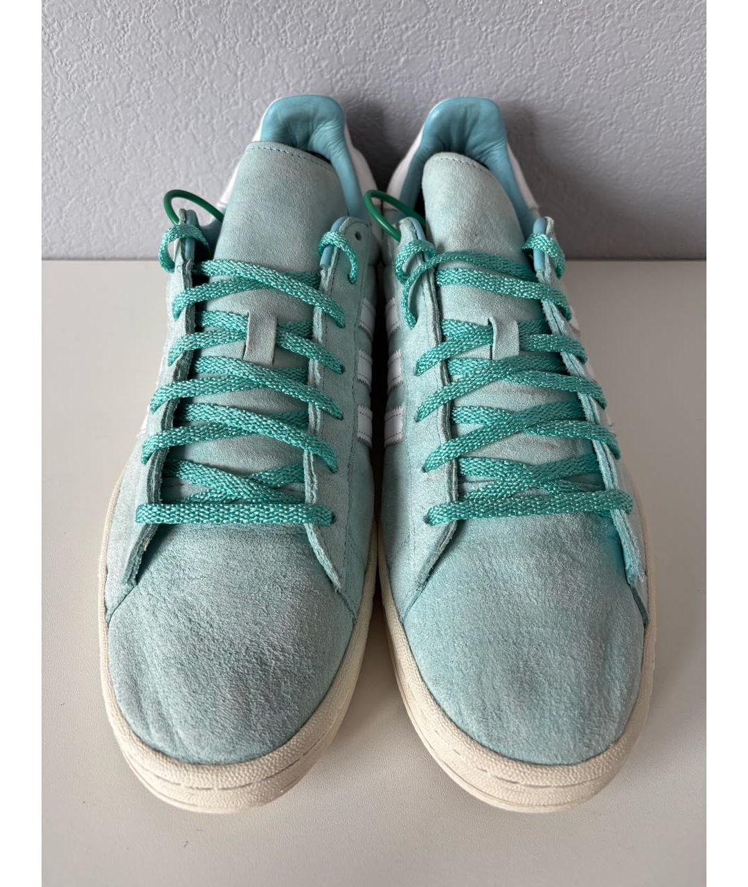 ADIDAS Бирюзовые замшевые низкие кроссовки / кеды, фото 5