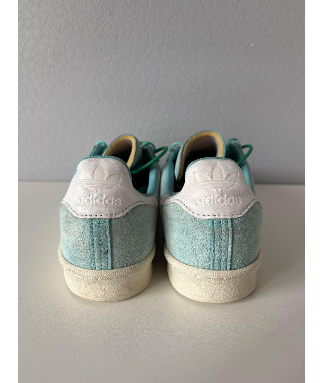 ADIDAS Бирюзовые замшевые низкие кроссовки / кеды, фото 4