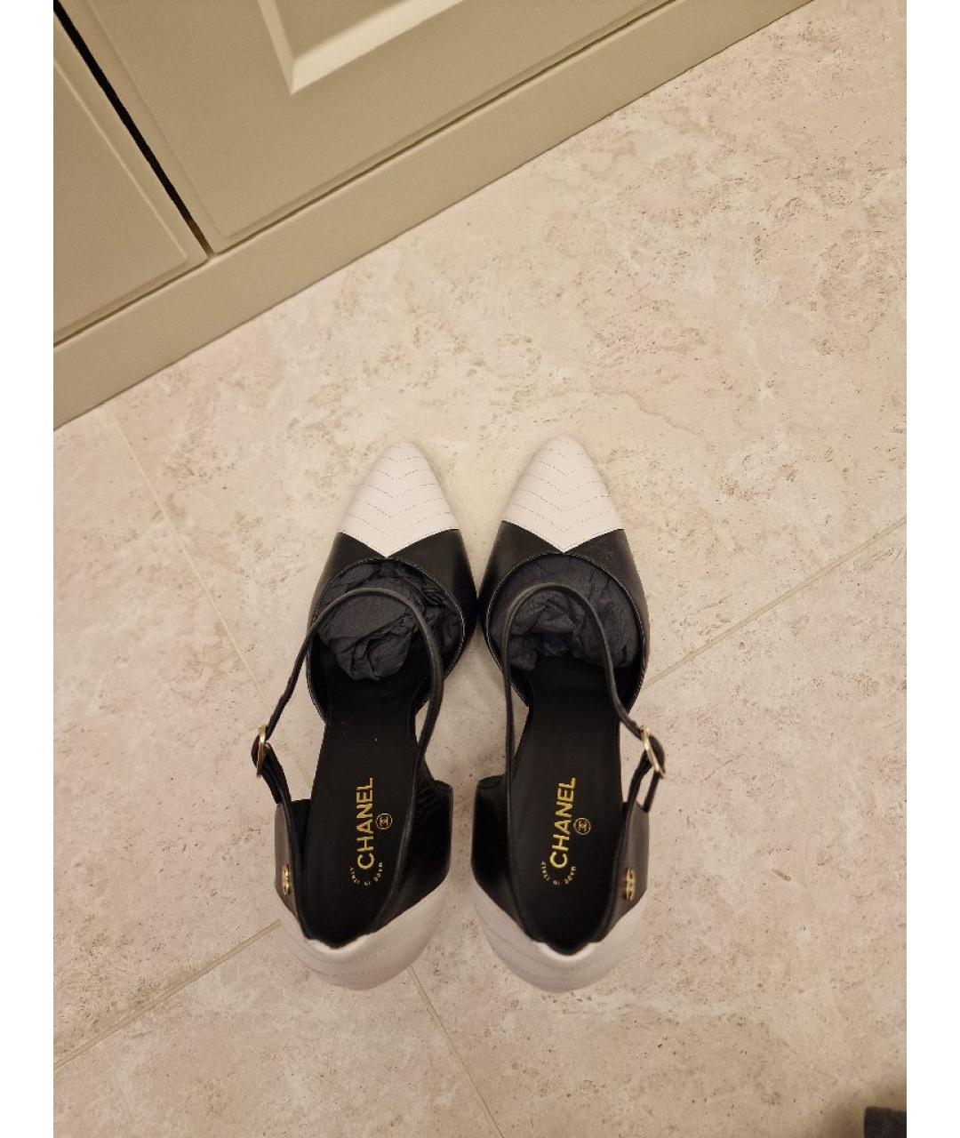 CHANEL Черные кожаные босоножки, фото 3