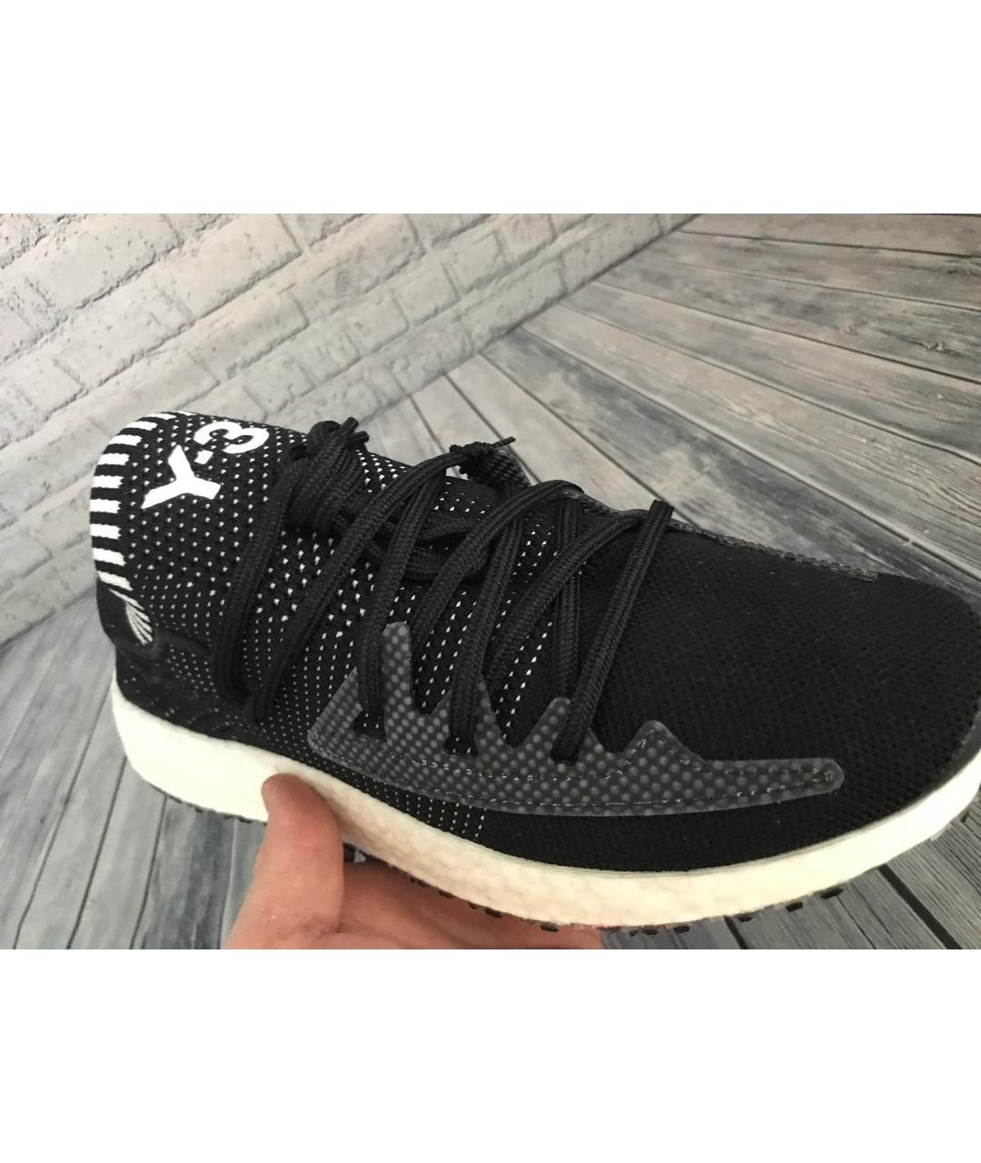 Y-3 Черные неопреновые низкие кроссовки / кеды, фото 6