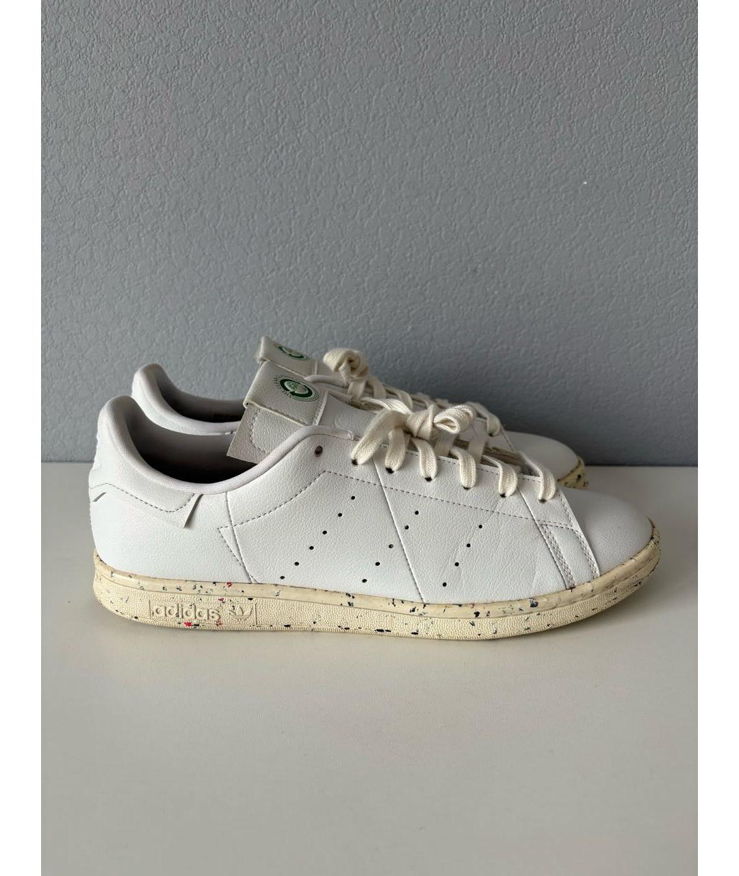 ADIDAS Белые кожаные низкие кроссовки / кеды, фото 3