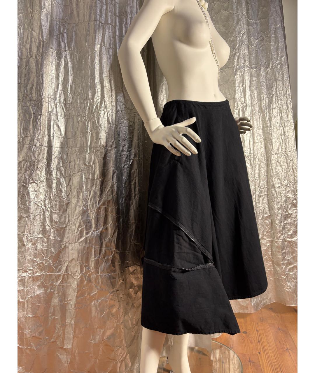 YOHJI YAMAMOTO Черная хлопковая юбка макси, фото 4