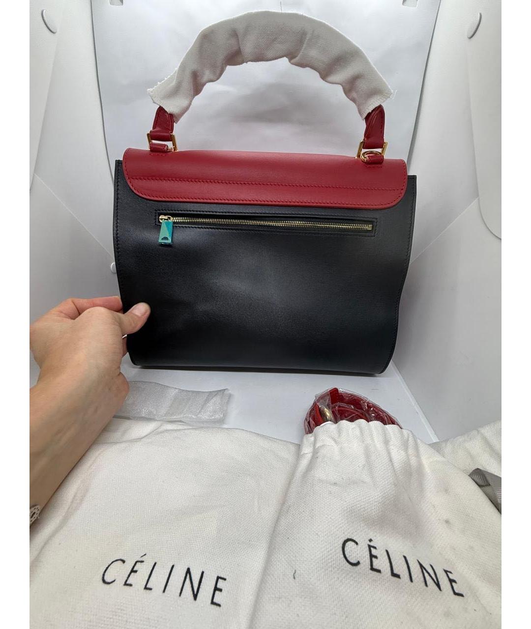 CELINE Мульти кожаная сумка с короткими ручками, фото 4