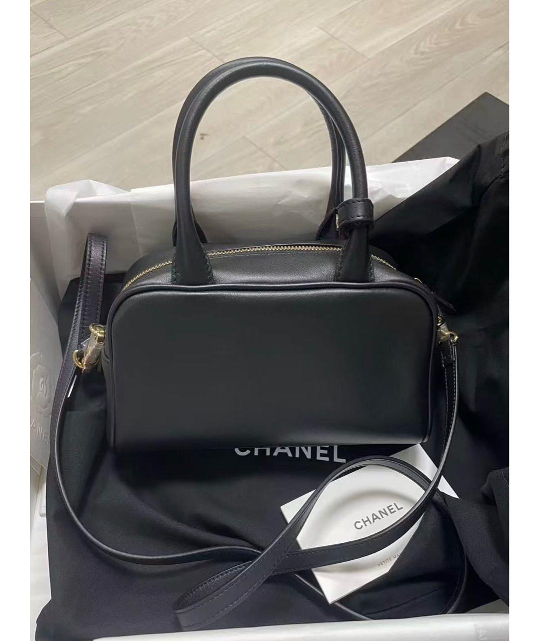 CHANEL Черная кожаная сумка с короткими ручками, фото 2