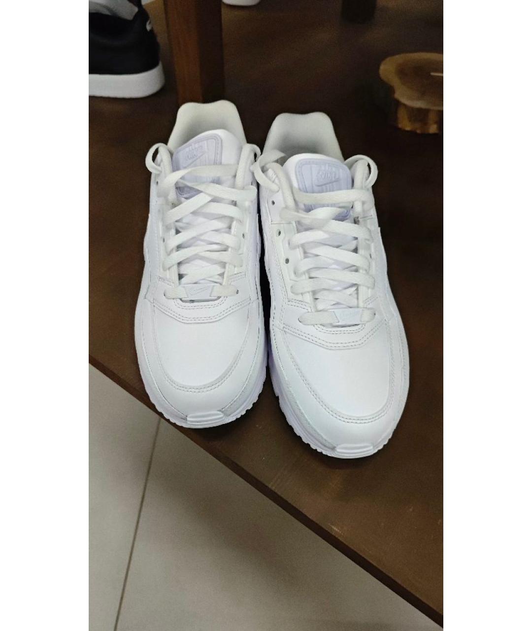 NIKE Белые кожаные высокие кроссовки / кеды, фото 3