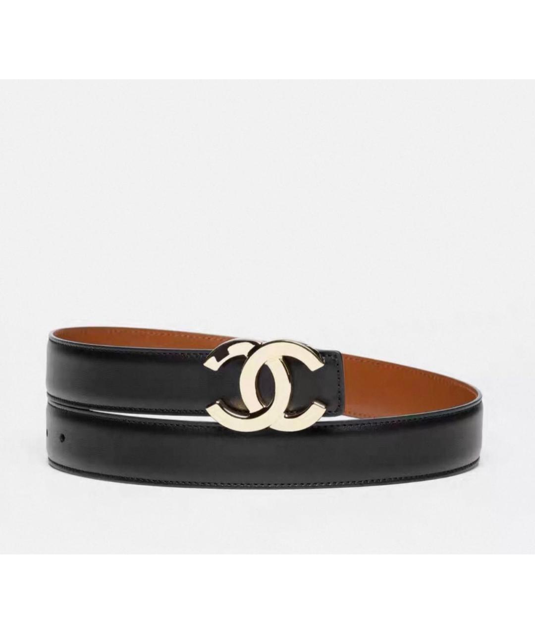 CHANEL Черный кожаный ремень, фото 3
