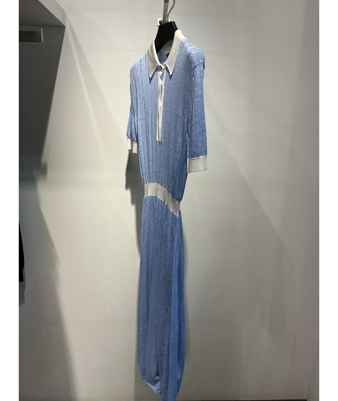 HUGO BOSS Голубое полиэстеровое повседневное платье, фото 3