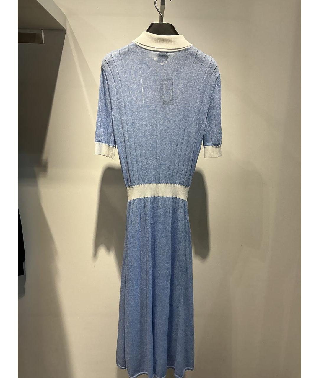 HUGO BOSS Голубое полиэстеровое повседневное платье, фото 4