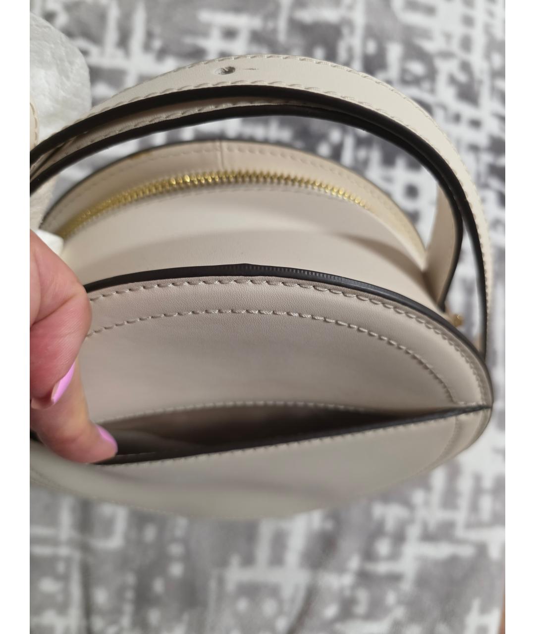 MICHAEL KORS Бежевая кожаная сумка через плечо, фото 3