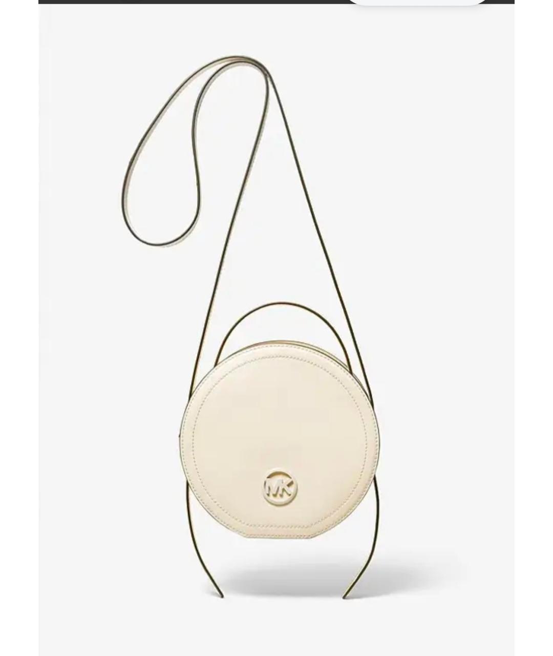 MICHAEL KORS Бежевая кожаная сумка через плечо, фото 10