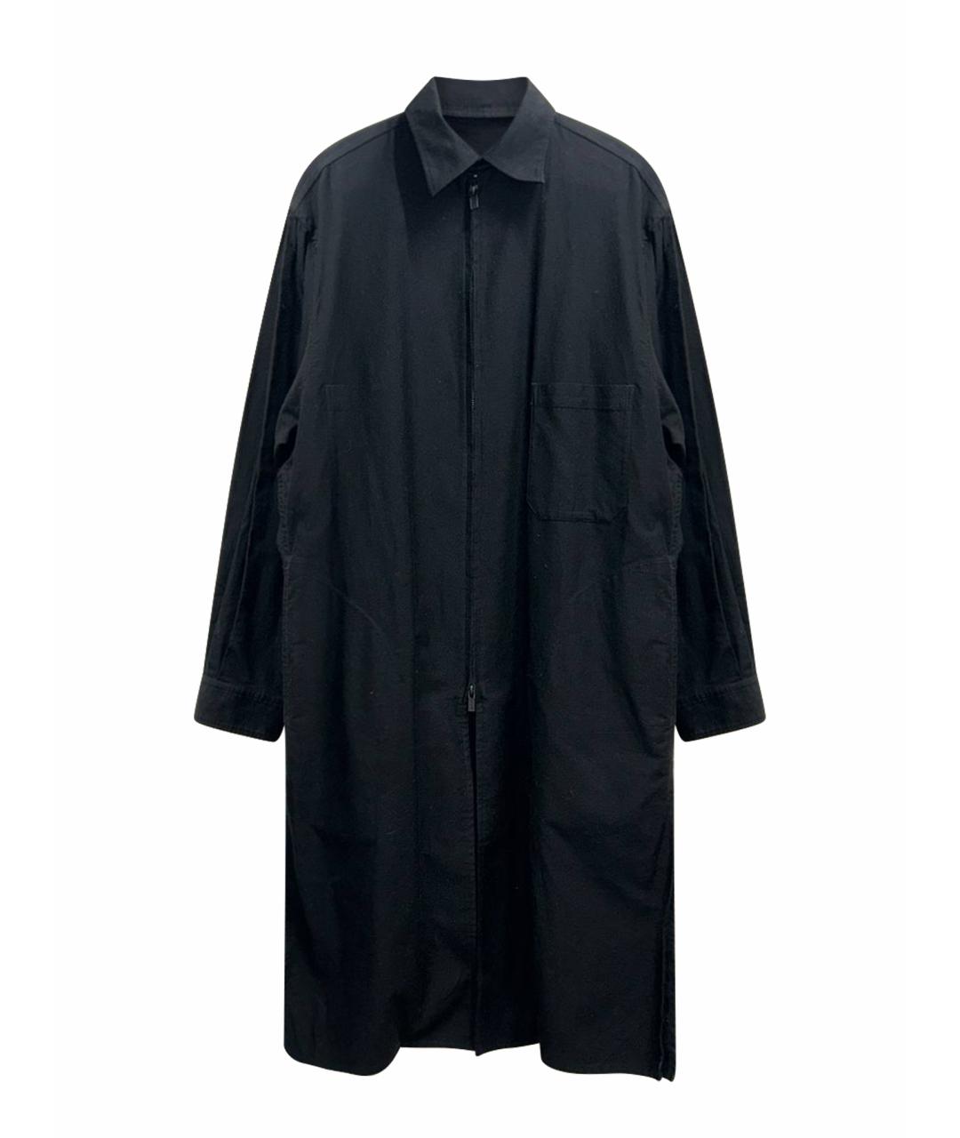 YOHJI YAMAMOTO Черное хлопковое пальто, фото 1