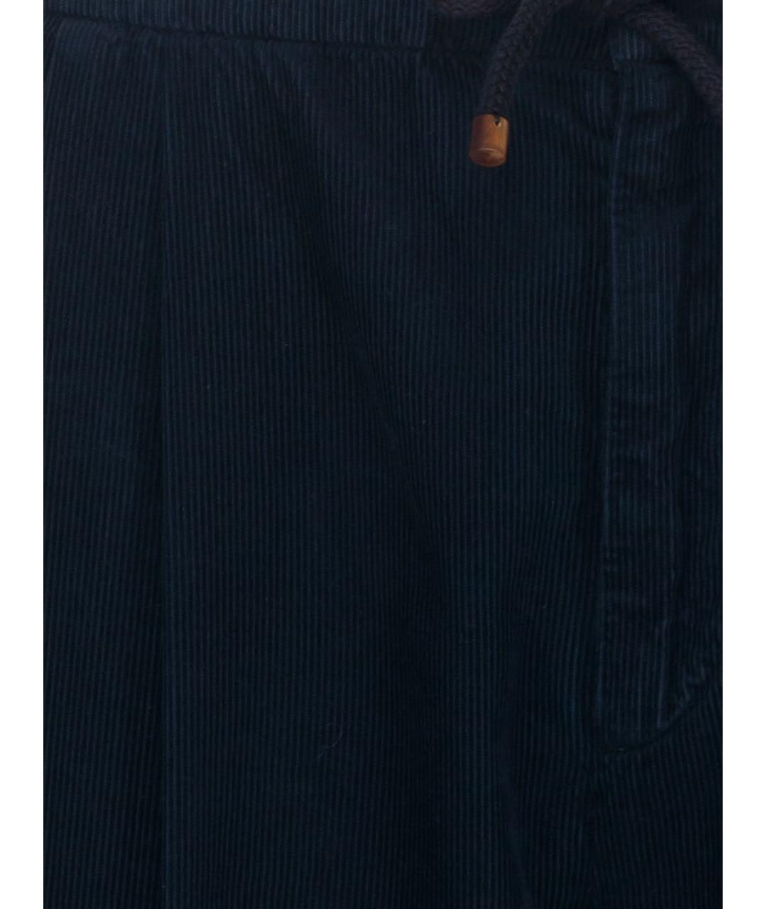 BRUNELLO CUCINELLI Темно-синие хлопковые повседневные брюки, фото 5