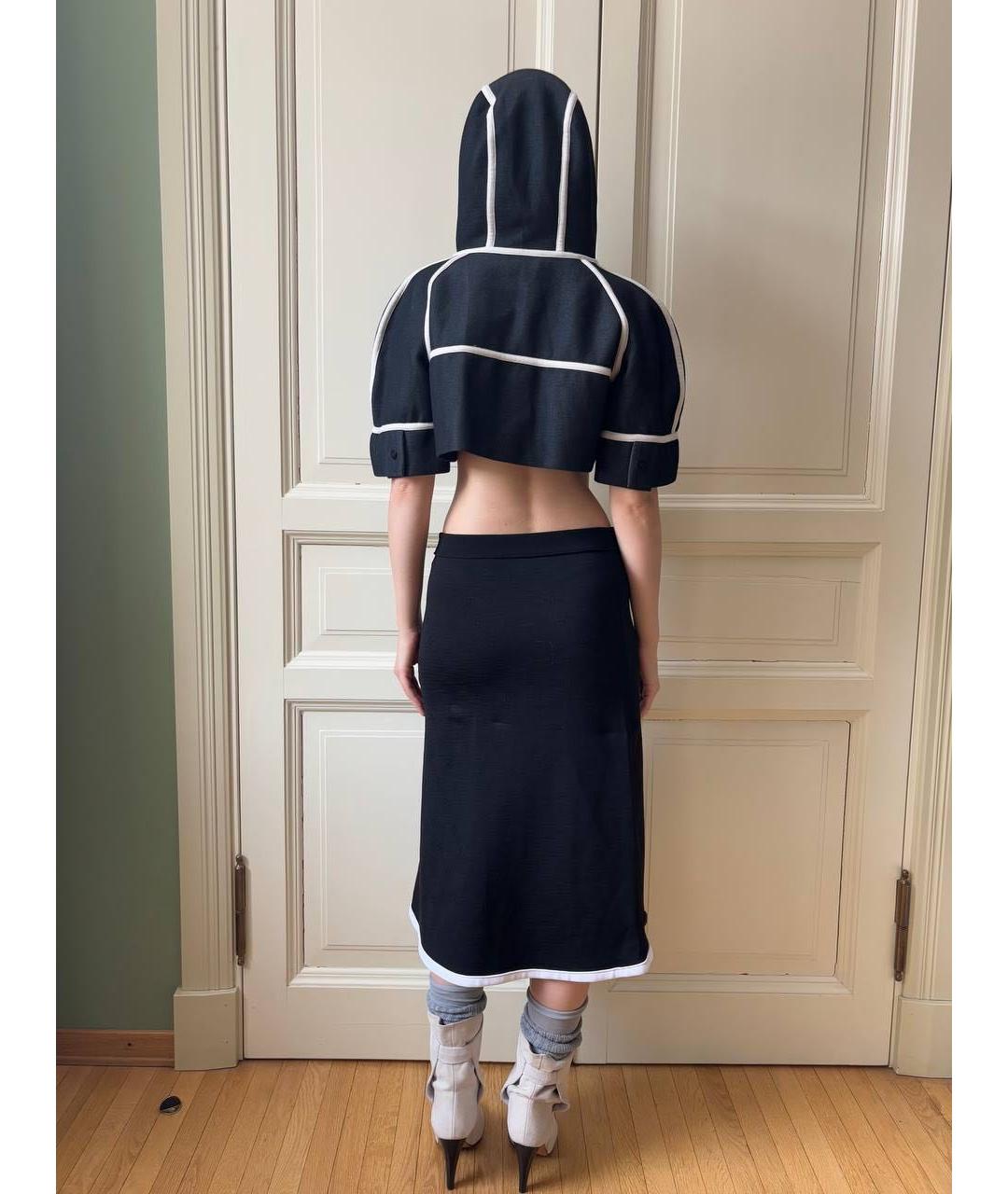 LOUIS VUITTON Черная вискозная юбка миди, фото 7
