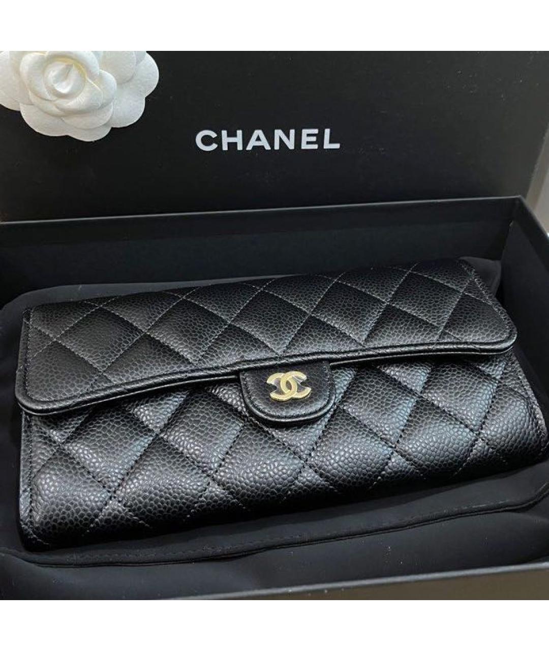 CHANEL Черный кожаный кошелек, фото 2