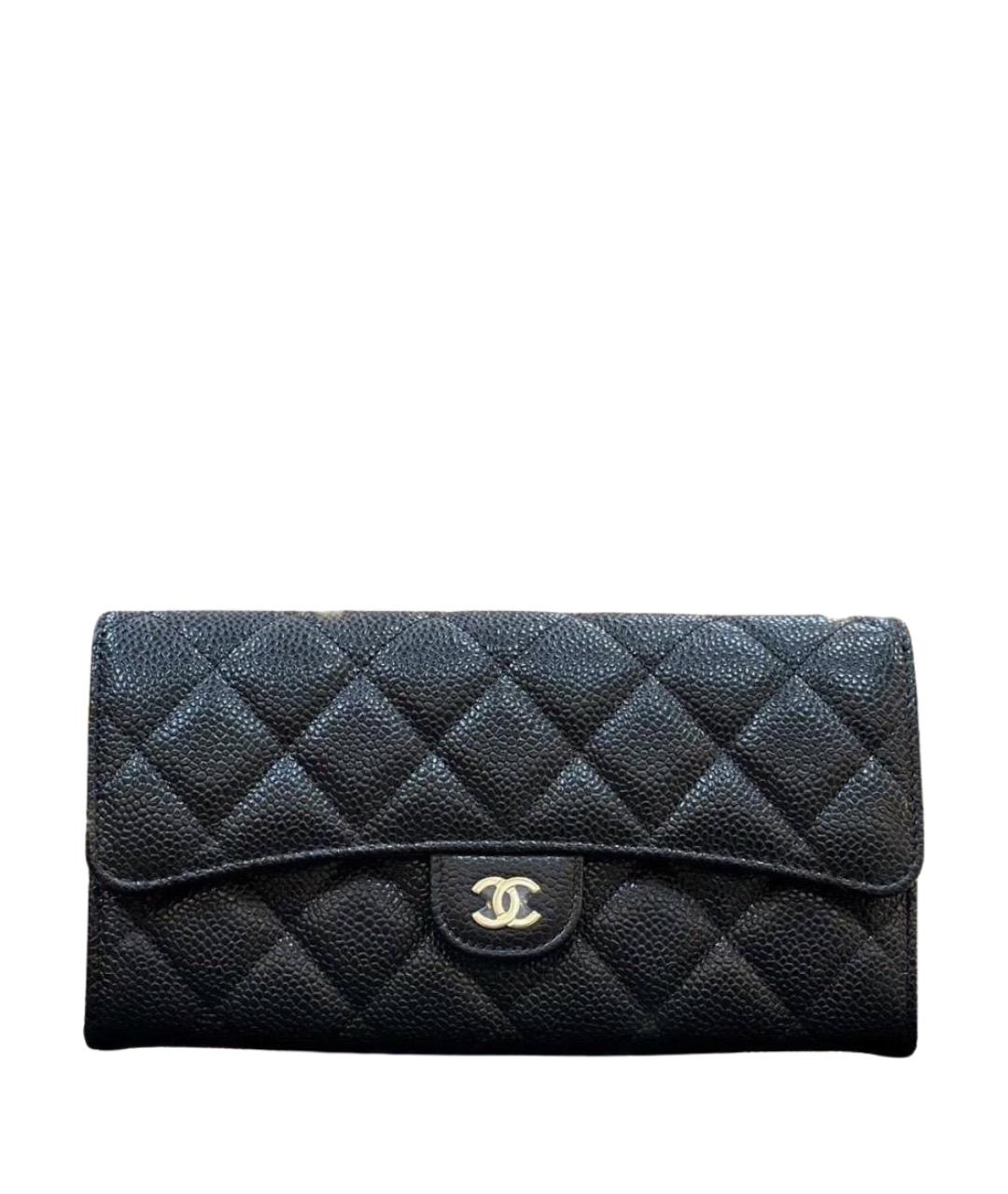 CHANEL Черный кожаный кошелек, фото 1