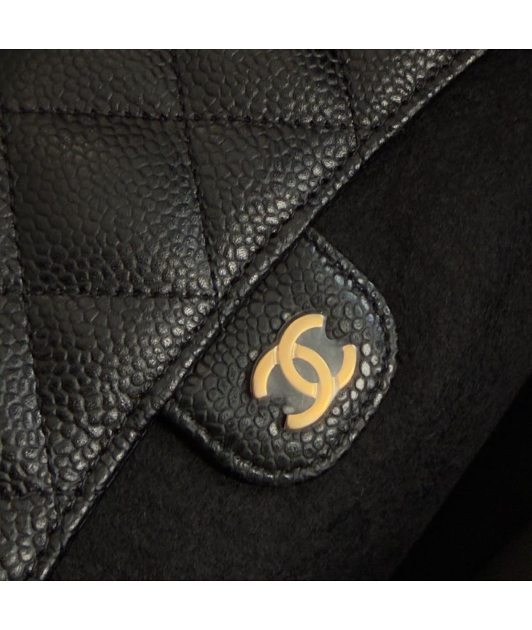 CHANEL Черный кожаный кошелек, фото 3