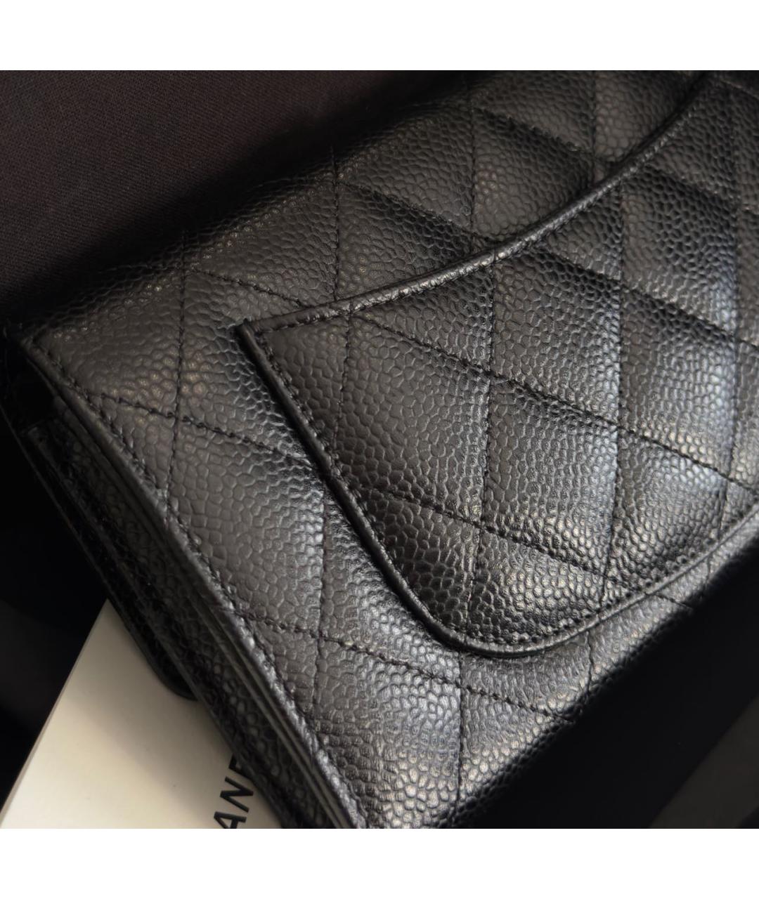 CHANEL Черный кожаный кошелек, фото 6