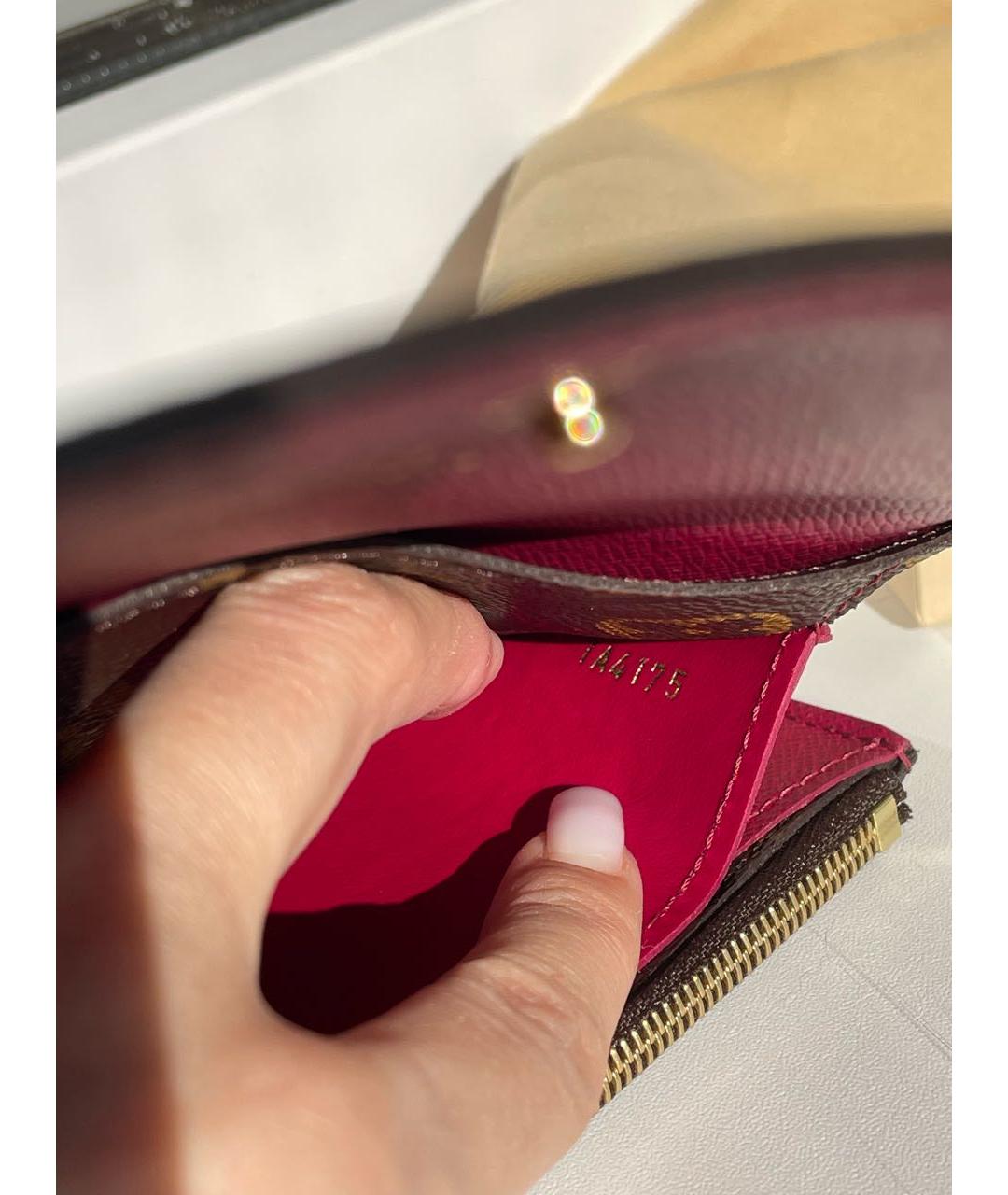 LOUIS VUITTON Коричневый кошелек, фото 6