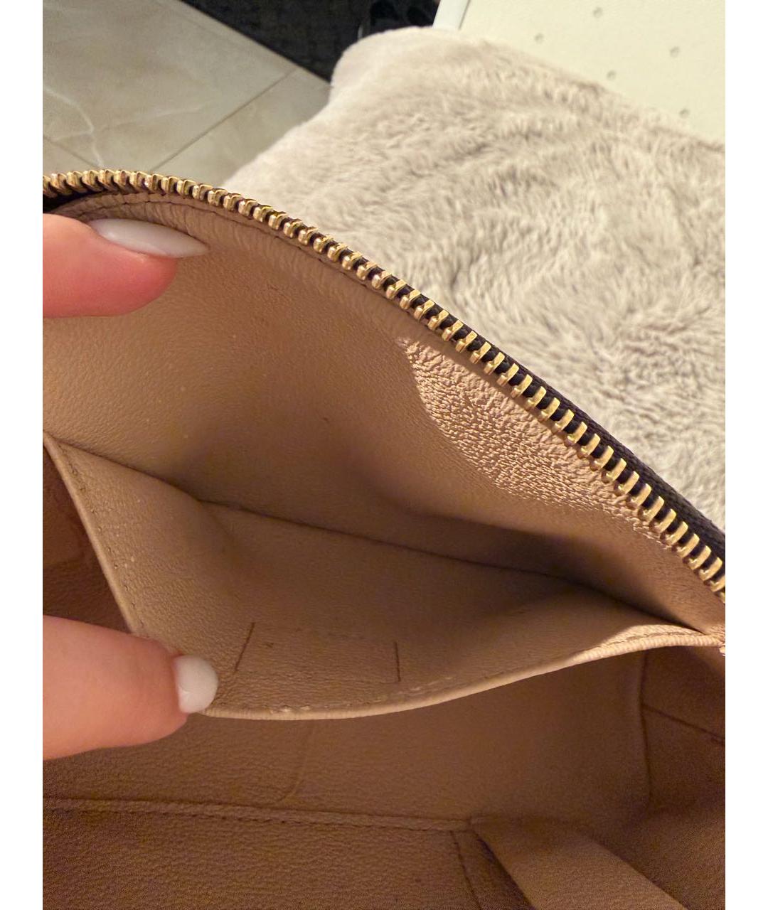 LOUIS VUITTON Коричневая канва косметичка, фото 5