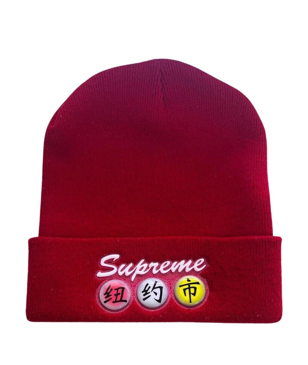 SUPREME Красная шапка, фото 1