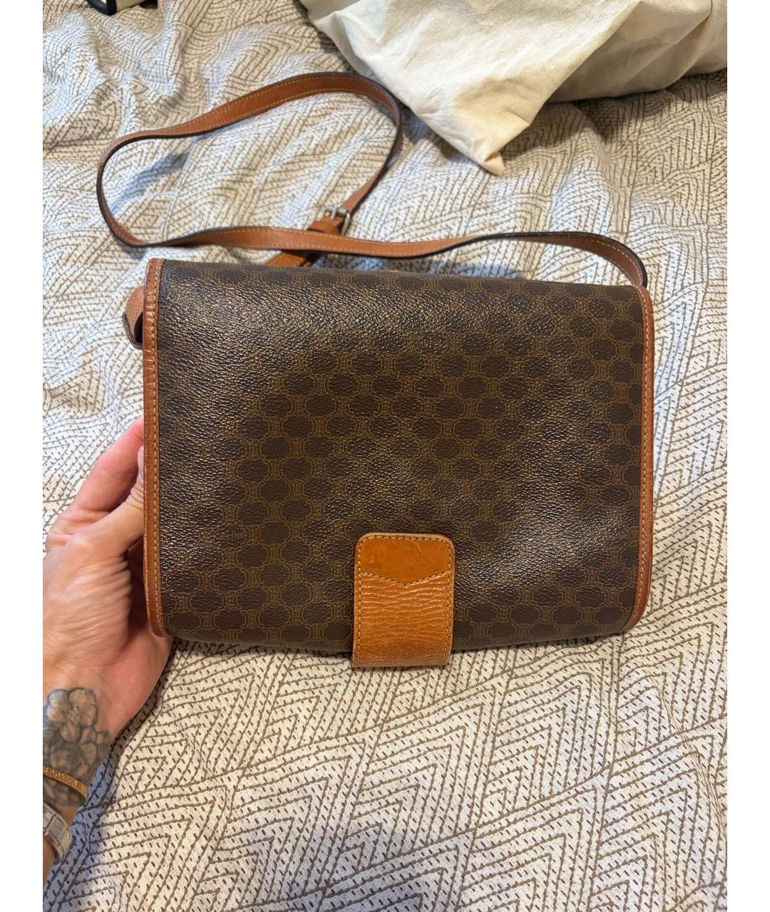 CELINE Коричневая канва сумка через плечо, фото 3