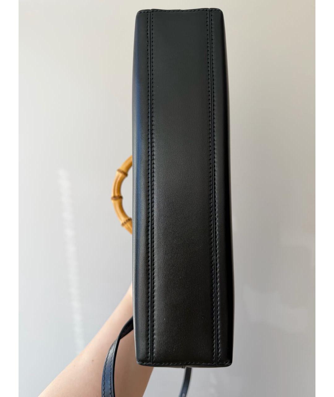 JIL SANDER Черная кожаная сумка с короткими ручками, фото 4
