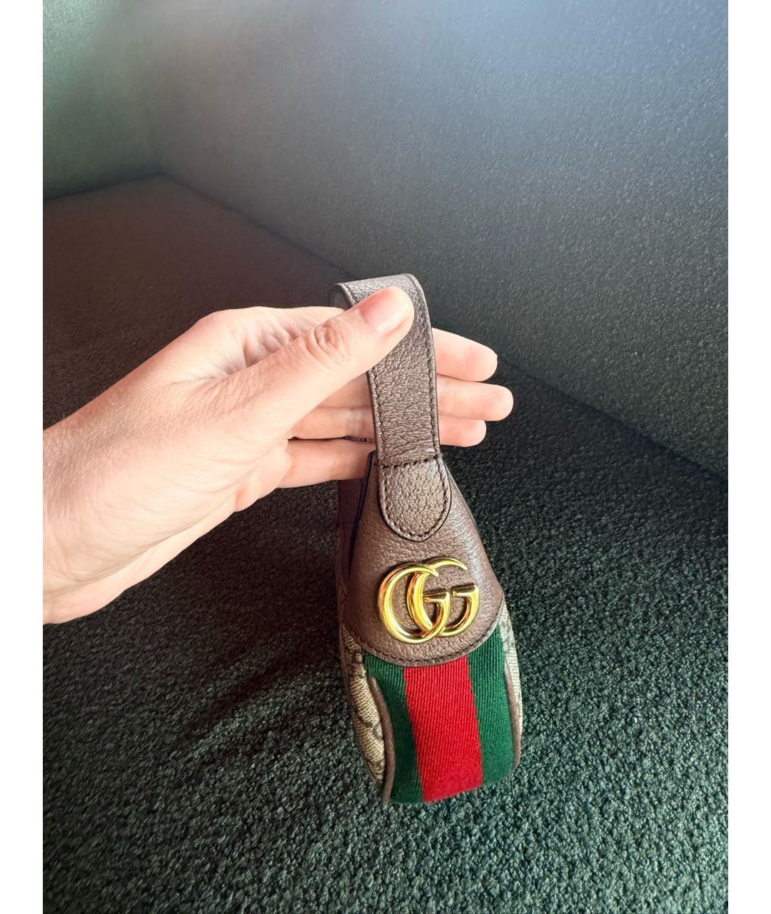 GUCCI Бежевая канва сумка с короткими ручками, фото 3