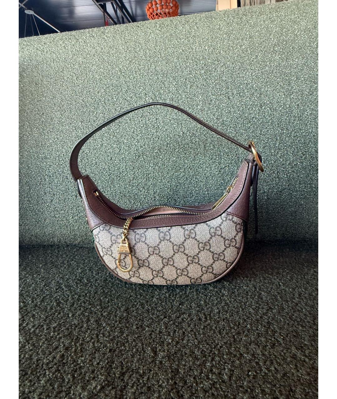 GUCCI Бежевая канва сумка с короткими ручками, фото 4