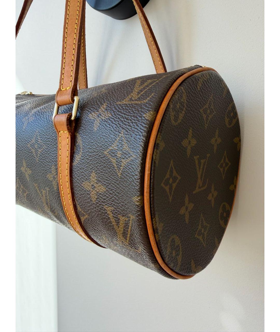 LOUIS VUITTON Коричневая канва сумка с короткими ручками, фото 3