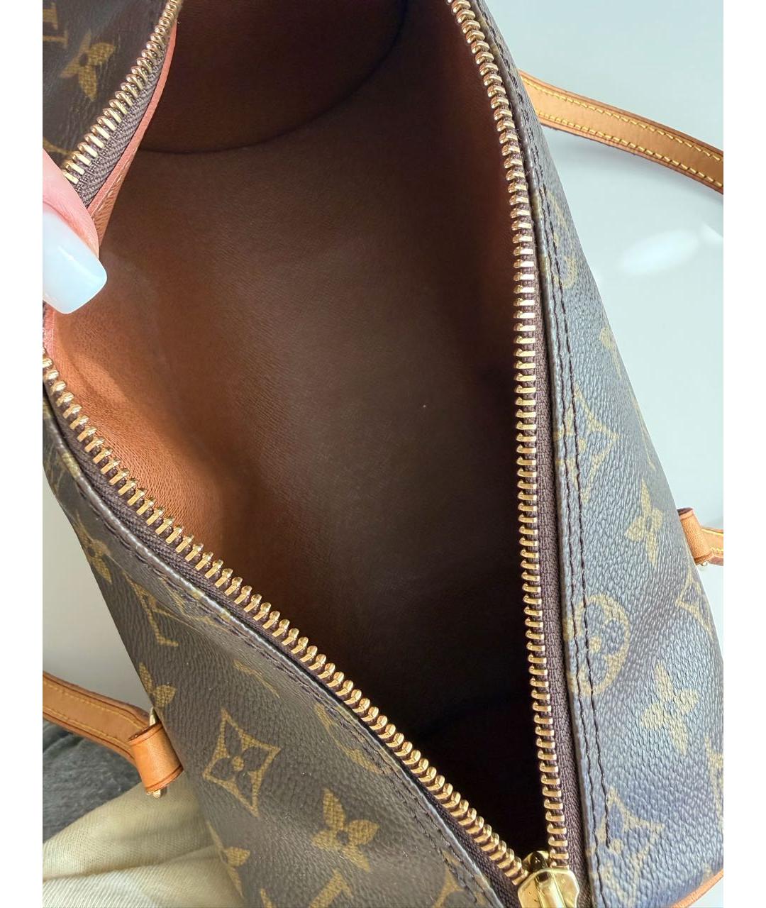LOUIS VUITTON Коричневая канва сумка с короткими ручками, фото 7