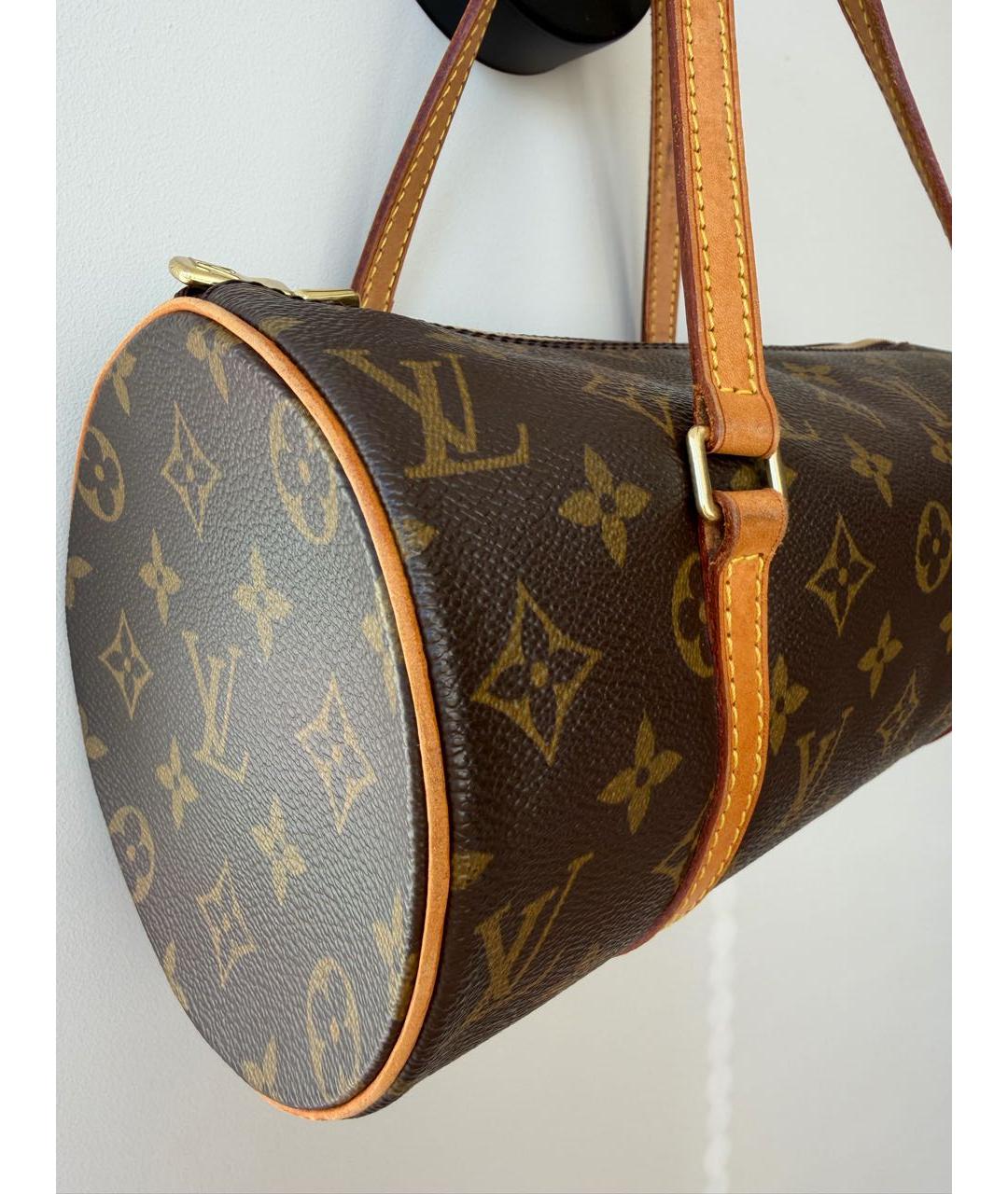 LOUIS VUITTON Коричневая канва сумка с короткими ручками, фото 2