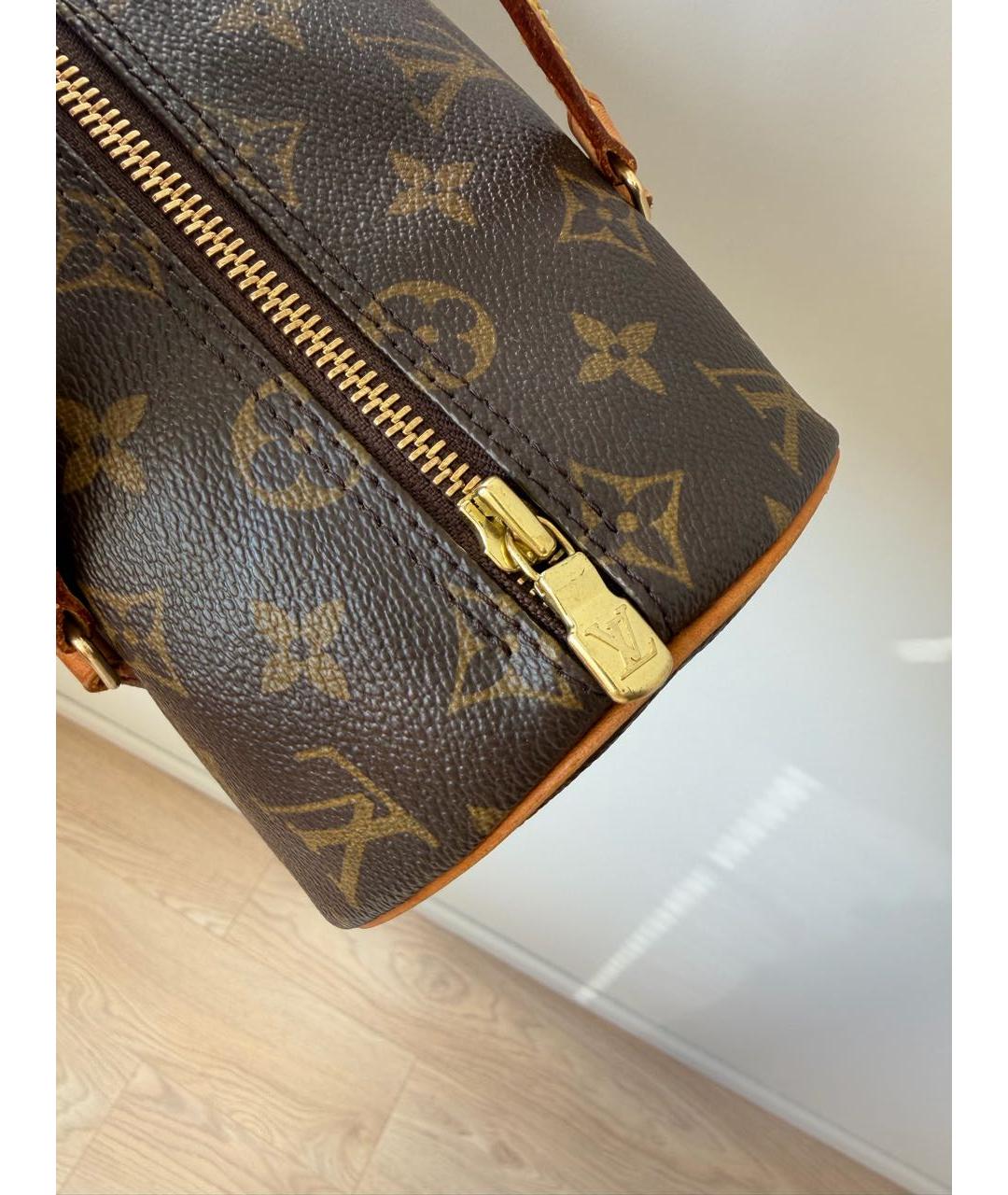 LOUIS VUITTON Коричневая канва сумка с короткими ручками, фото 4