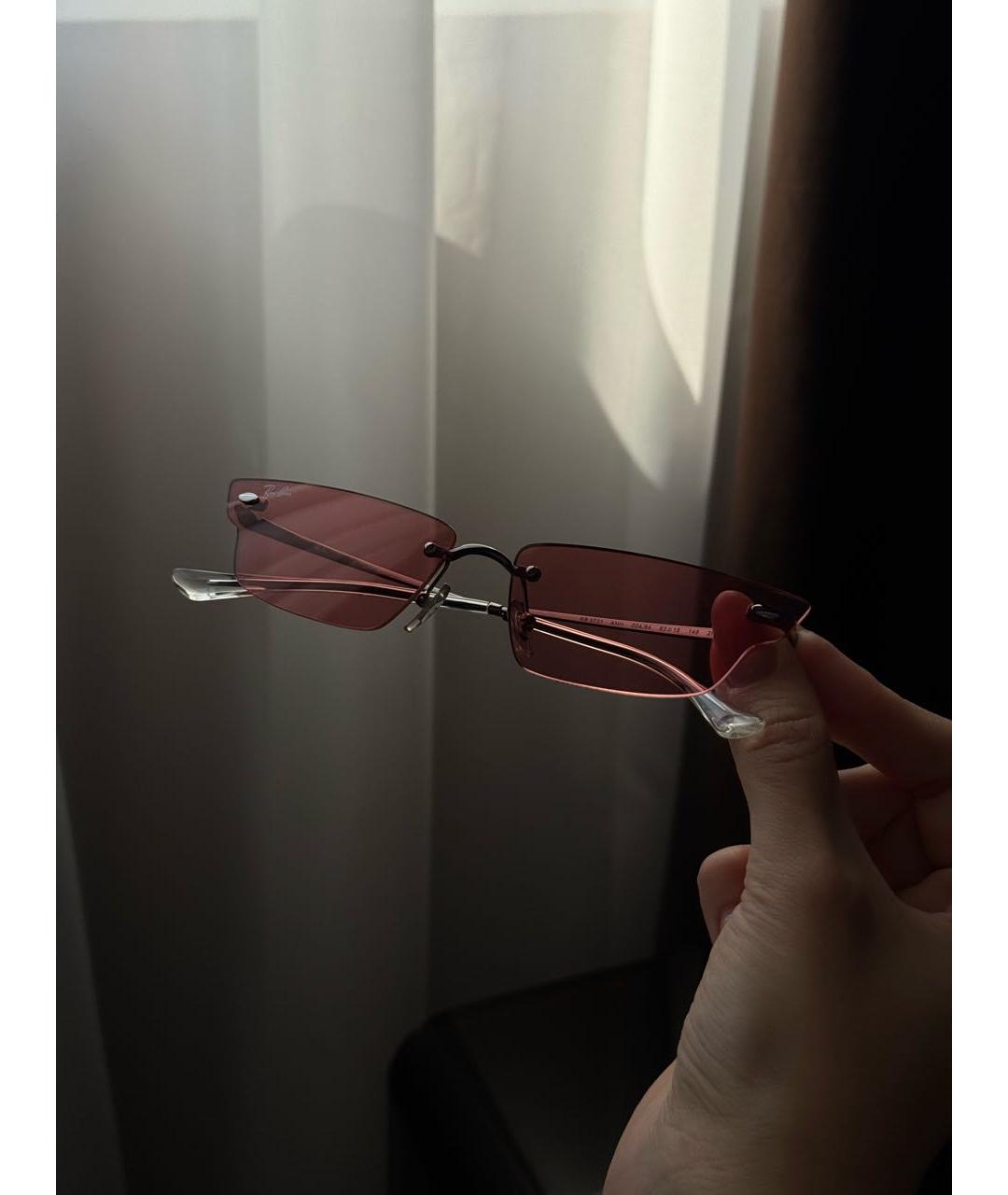 RAY BAN Серебряные металлические солнцезащитные очки, фото 7