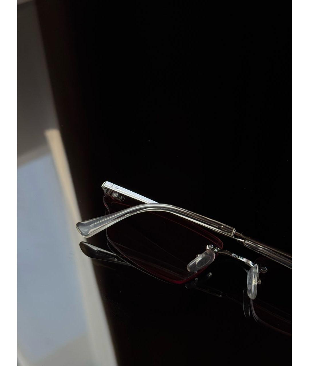 RAY BAN Серебряные металлические солнцезащитные очки, фото 5