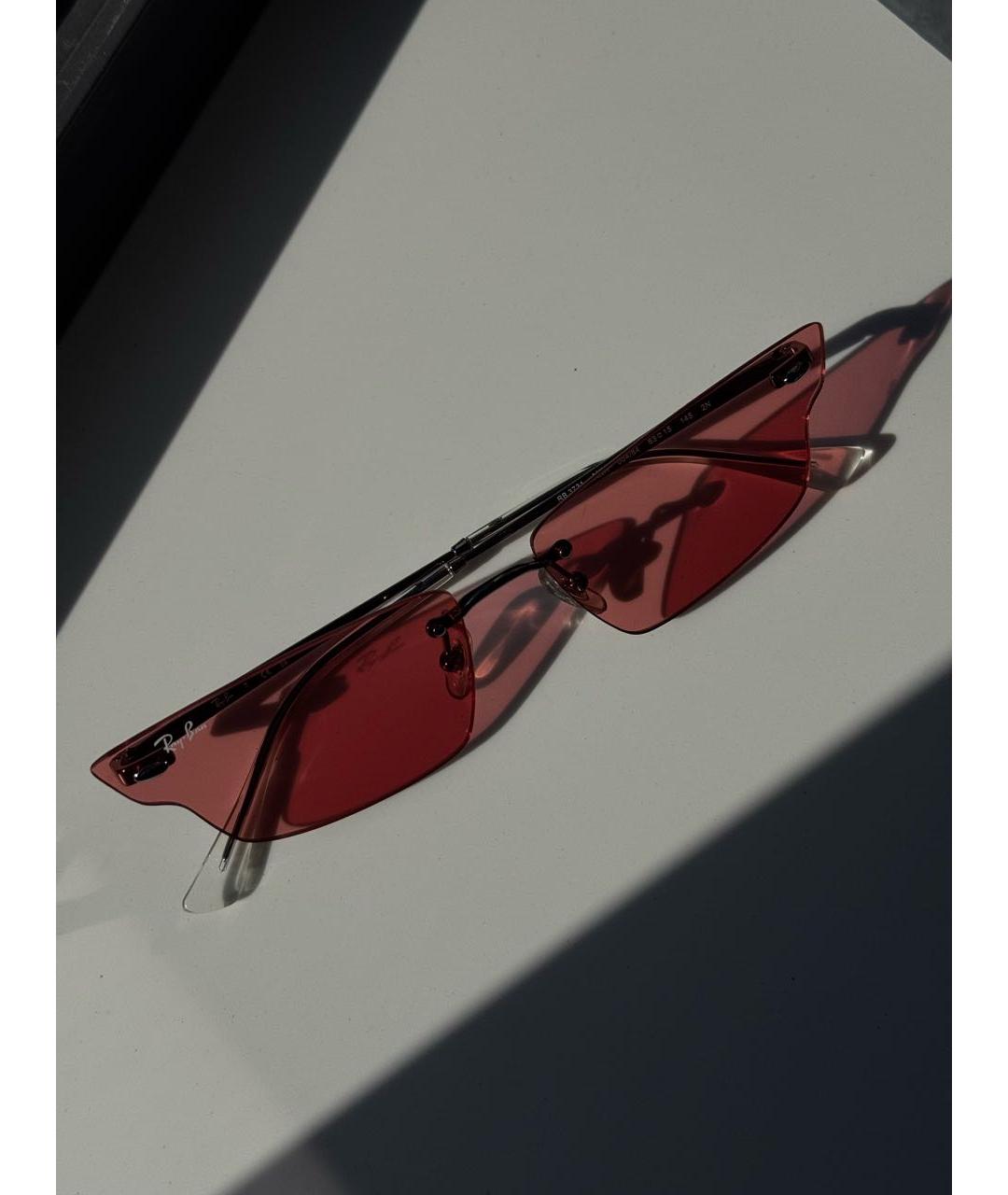 RAY BAN Серебряные металлические солнцезащитные очки, фото 6