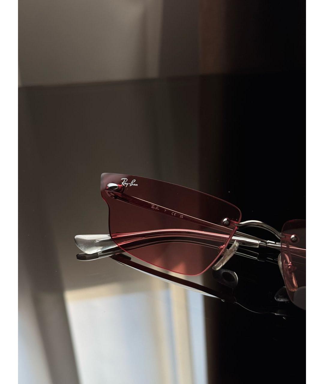 RAY BAN Серебряные металлические солнцезащитные очки, фото 4