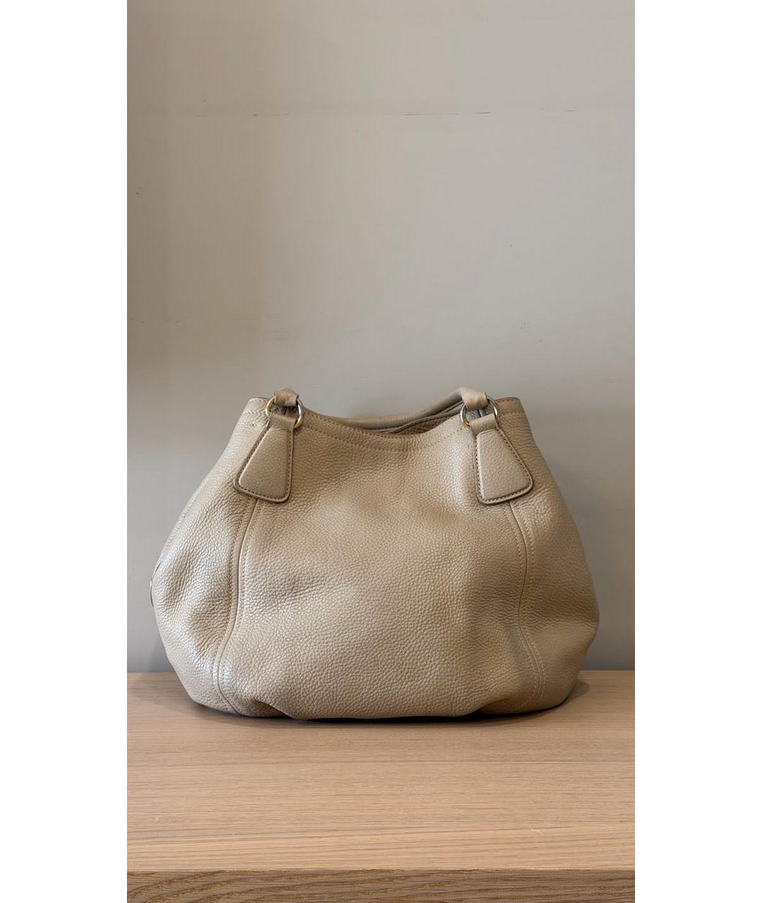 PRADA Бежевая кожаная сумка через плечо, фото 2
