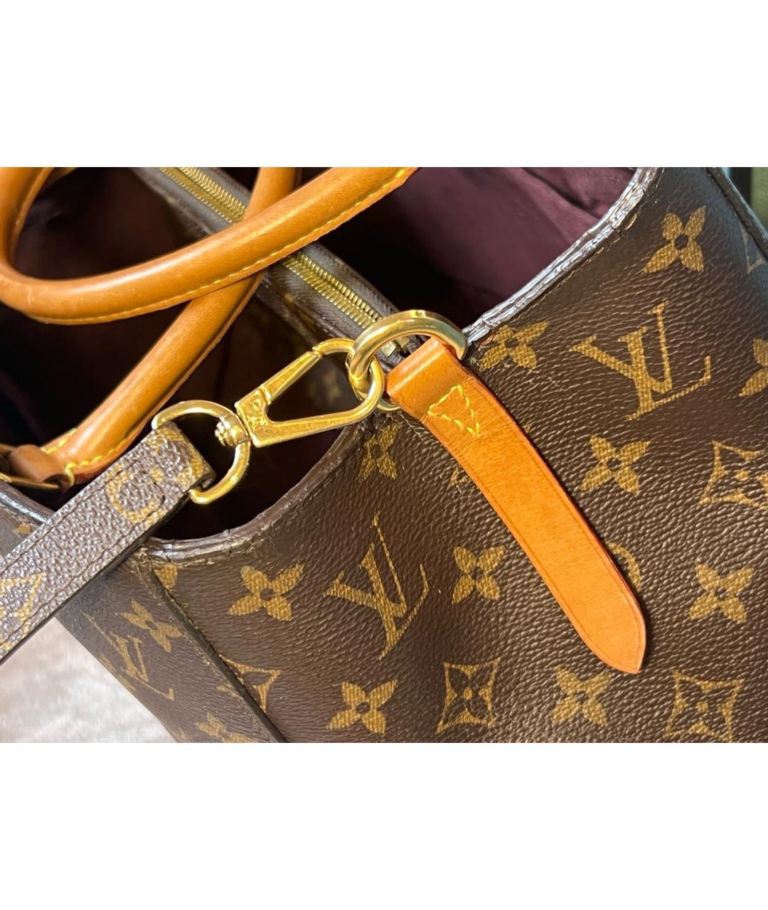 LOUIS VUITTON Коричневая канва сумка с короткими ручками, фото 7
