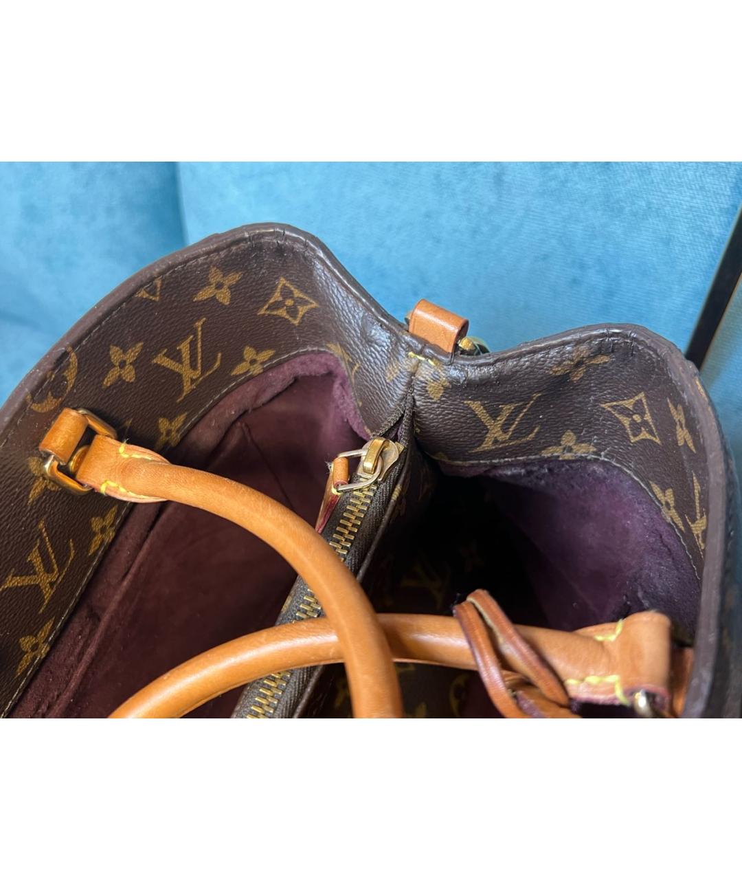 LOUIS VUITTON Коричневая канва сумка с короткими ручками, фото 5