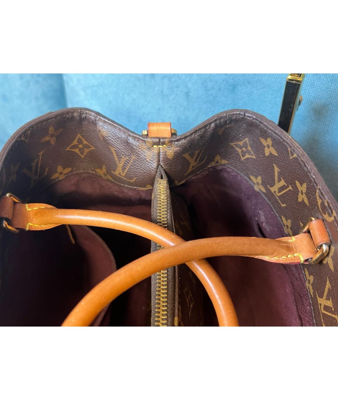 LOUIS VUITTON Коричневая канва сумка с короткими ручками, фото 6