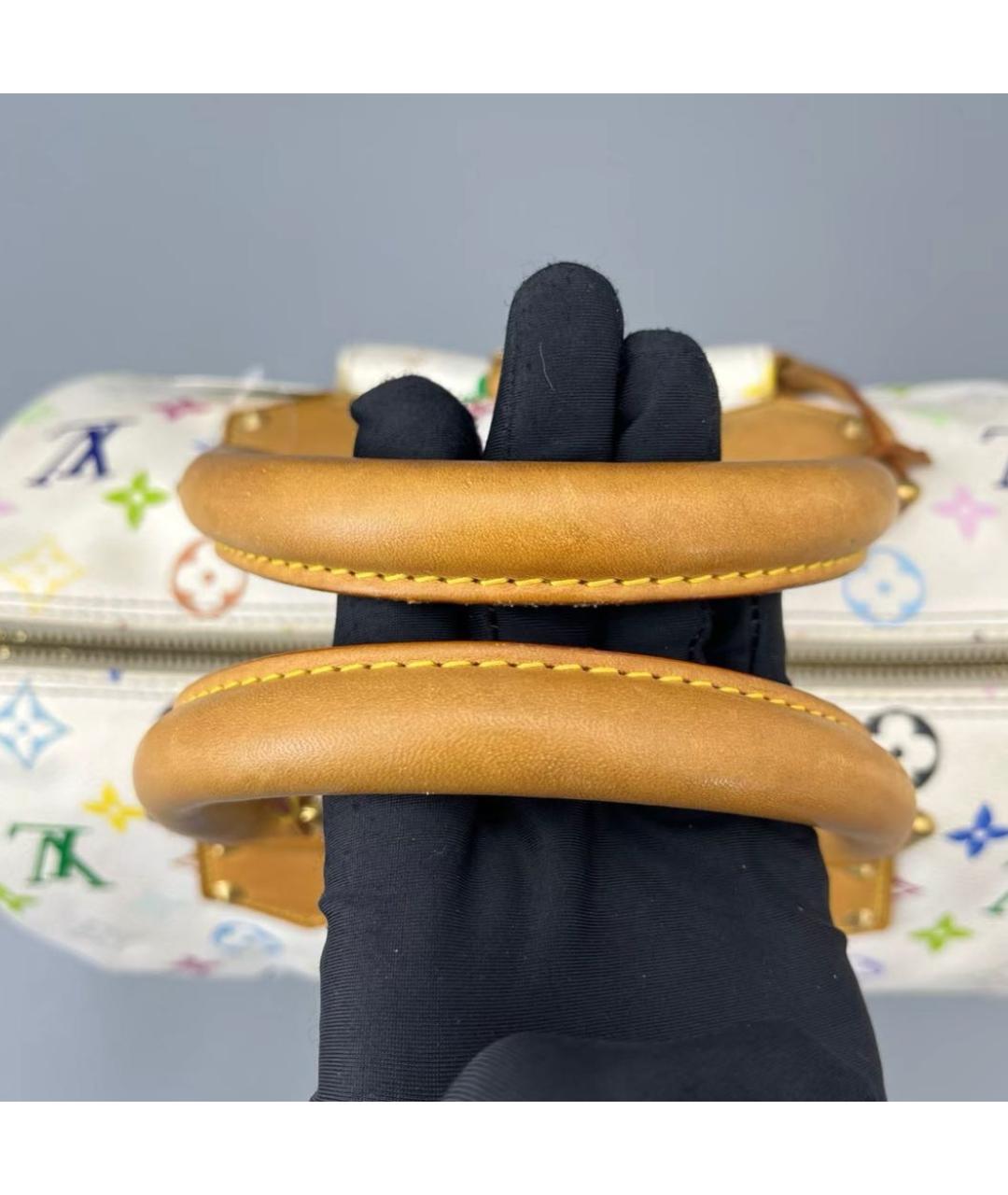 LOUIS VUITTON Белая канва сумка с короткими ручками, фото 3