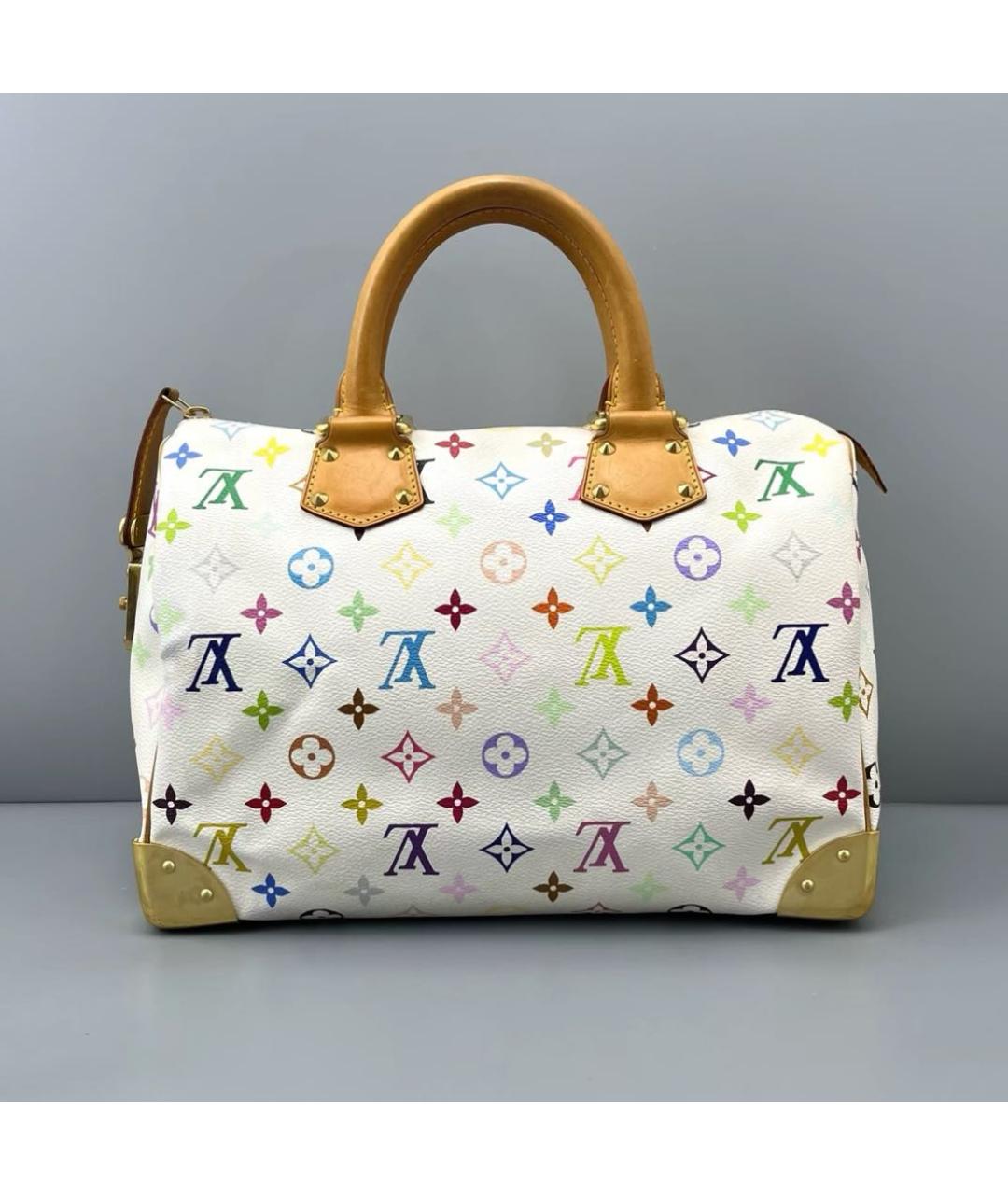LOUIS VUITTON Белая канва сумка с короткими ручками, фото 2